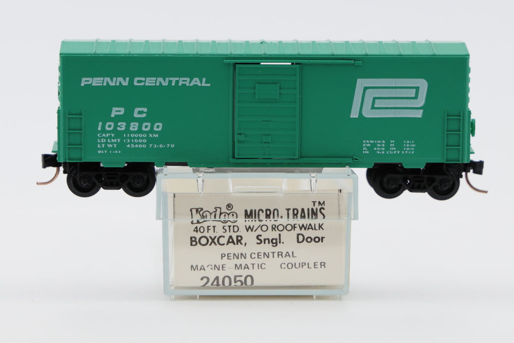 Micro Trains Line Penn Central 40' Standard Box Car Single door w/o Roof walk, #103800, 24050