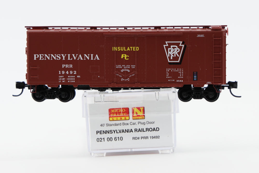 Micro Trains Line Pennsylvania 40' Standard Box Car,Plug Door, #19492, 021 00 610