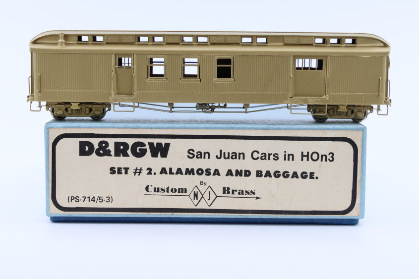 NJ Custom Brass HOn3 D&RGW San Juan cars, Set #2, Alamosa and Baggage