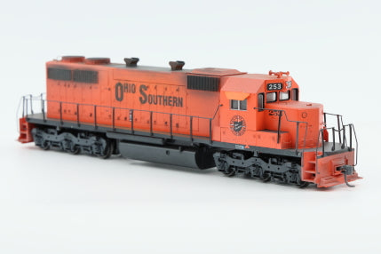 Athearn Ready to Run HO Scale Ohio Southern SD38 custom decaled and weathered