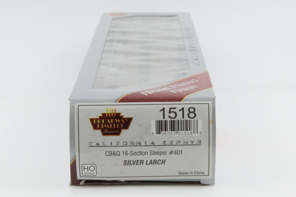 Broadway Limited California Zephyr Sleeper CB&Q Silver Larch, #401, BLI 1518