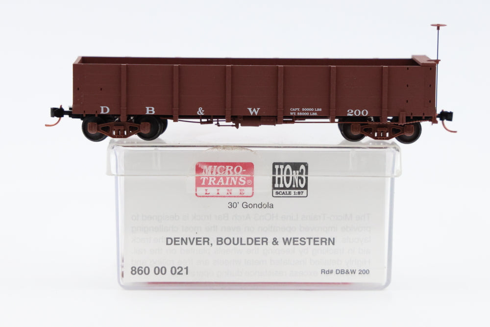 Micro-Trains Line HOn3 Denver, Boulder and Western 30' Gondola #200, 860 00 021