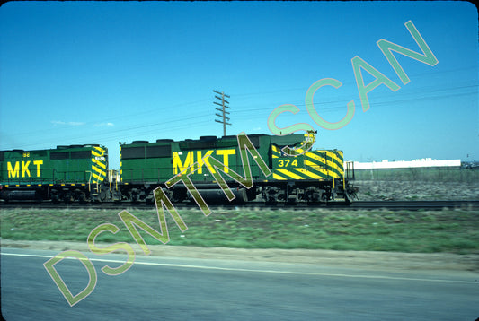 Original Kodachrome Slide, MKT GP39-2 374 leading train #103 paced at Lenexa, KS.