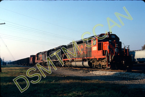 Original Kodachrome Slide, Illinois Central Gulf SD40-2 6009 leads a coal train at Paducah, KY 10/15/89