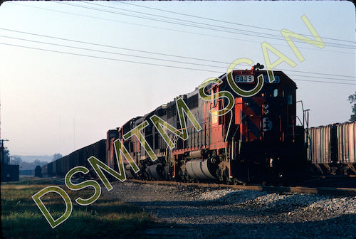 Original Kodachrome Slide, Illinois Central Gulf SD40-2 6009 leads a coal train at Paducah, KY 10/15/89
