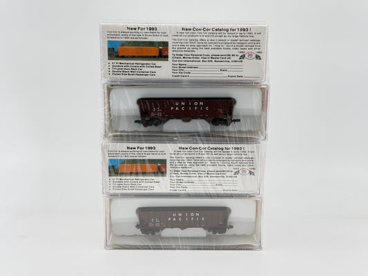 Con-Cor N scale Union Pacific (UP) 100 Ton Hopper cars, 12 pack, Rapido style couplers, factory assembled, preowned, new in box, factory sealed