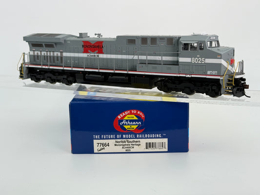 Athearn Ready to Run HO Scale Norfolk Southern/IMonongahela Heritage AC4400CW 8025, Kadee couplers installed, pre-owned, DC, DCC ready