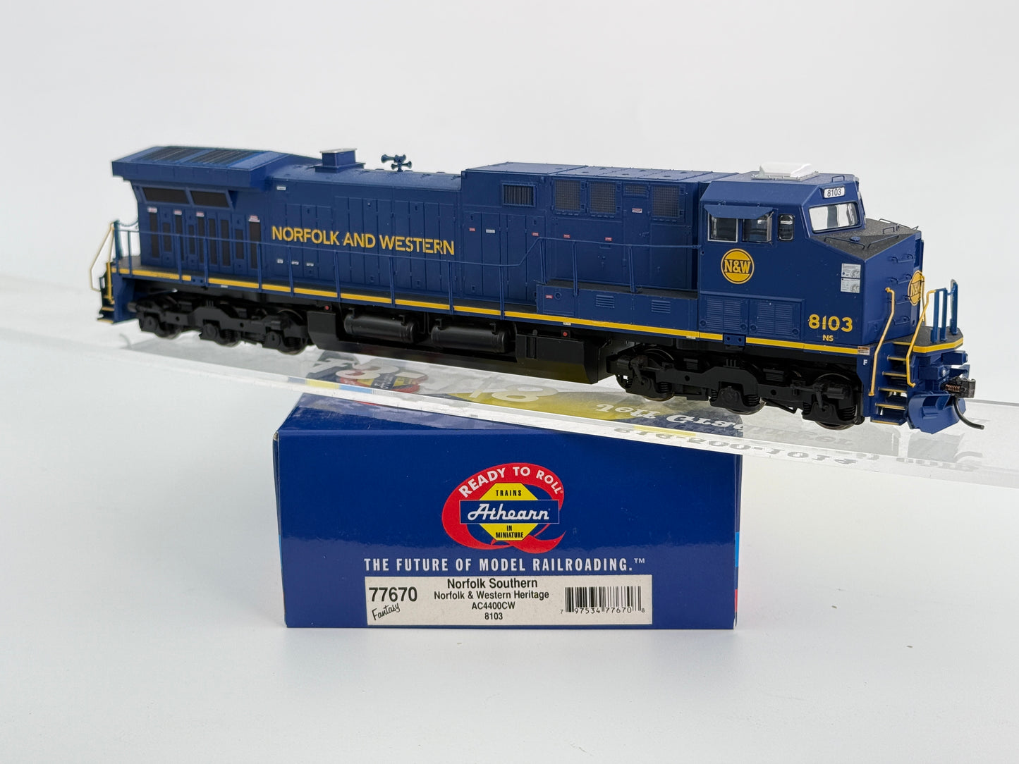 Athearn Ready to Run HO Scale Norfolk Southern/Norfolk & Western Heritage AC4400CW 8103, Kadee couplers installed, pre-owned, DC, DCC ready