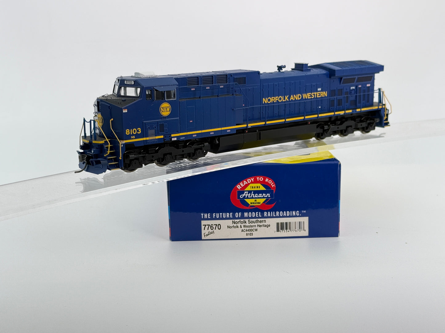 Athearn Ready to Run HO Scale Norfolk Southern/Norfolk & Western Heritage AC4400CW 8103, Kadee couplers installed, pre-owned, DC, DCC ready