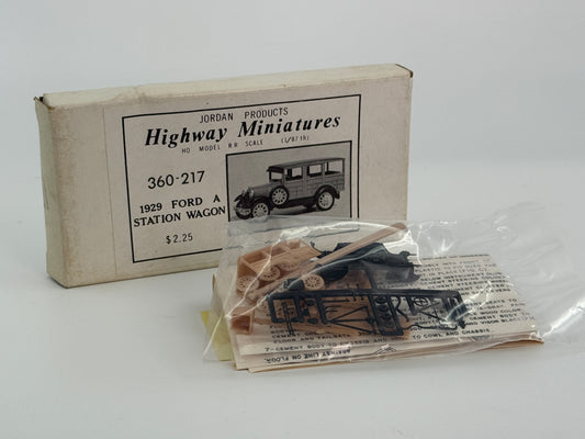 Jordan Products Highway Miniatures 360-217 1929Ford A Station Wagon kit, original box factory sealed
