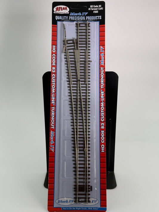Atlas Custom Line, Mark IV HO scale #8 Left hand turnout (switch) code 83, NIB, pre-owned, #565