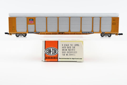 Con-Cor N scale Union Pacific (UP) Tri Level Auto Rack Car, 800422, Rapido couplers, #0001-603005(03)