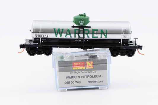 Micro Trains Line Warren Petroleum 39' Single Dome Tank Car, #204, 065 00 740;