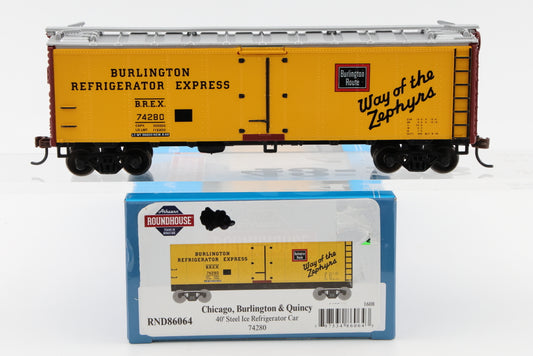 Athearn-Roundhouse Chicago Burlington and Quincy (CBQ) 40' steel Ice Refrigerator Car, 74280, RND86064