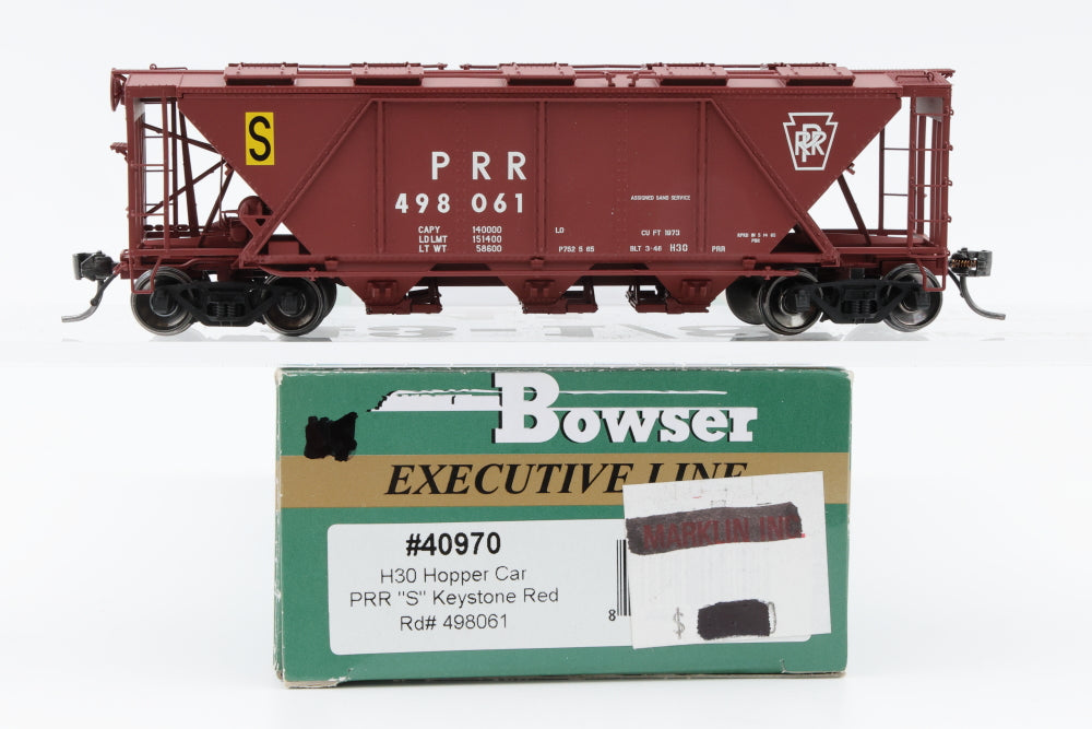 Bowser Executive line HO Scale Pennsylvania H30 Hopper Car, "S" Keystone Red, Rd#498061