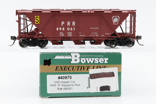 Bowser Executive line HO Scale Pennsylvania H30 Hopper Car, "S" Keystone Red, Rd#498061