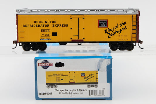 Athearn-Roundhouse Chicago Burlington and Quincy (CBQ) 40' steel Ice Refrigerator Car, 74255, RND86063
