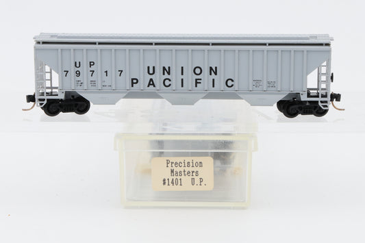 Precision Masters, N scale, Union Pacific (UP) 3 Bay Covered Hopper, Micro-trains couplers (and trucks?), 79717, 1401