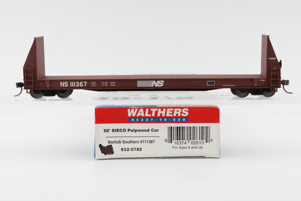 Walthers, HO scale, Norfolk Southern (NS) 50' SIECO Pulpwood car, 111367, 932-5782