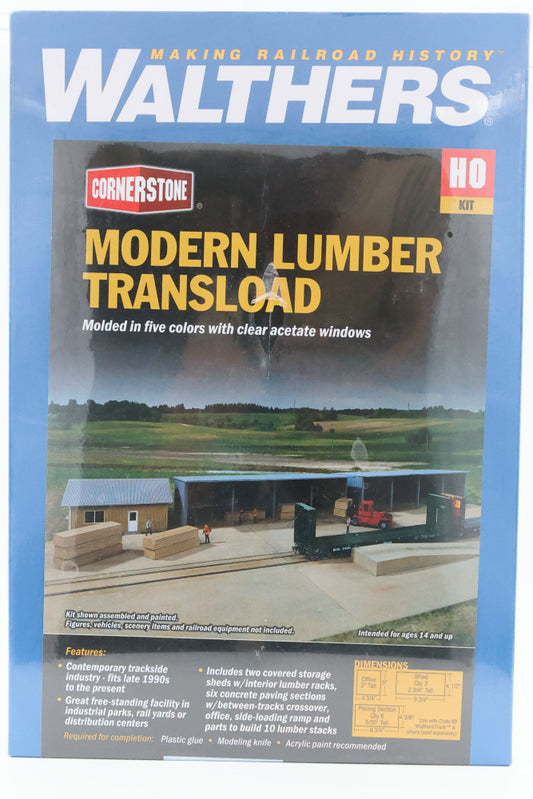 Walthers Cornerstone Series, HO scale, Modern Lumber Transload, Factory sealed, 933-4106