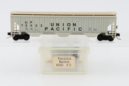 Precision Masters, N scale, Union Pacific (UP) 3 Bay Covered Hopper, Micro-trains couplers (and trucks?), 73523, 1401