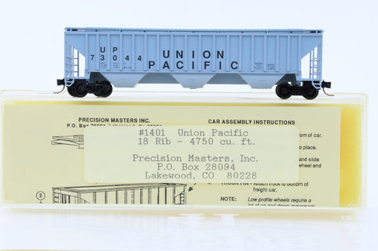 Precision Masters, N scale, Union Pacific (UP) 3 Bay Covered Hopper, Micro-trains couplers (and trucks?), 70911, 1701 (Copy)