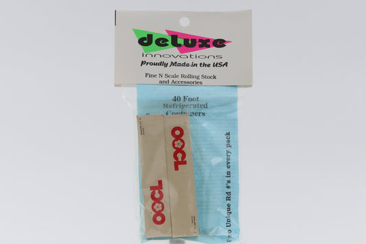 Deluxe Innovations N scale 2-Pack 40' OOCL Refrigerated Containers, factory sealed