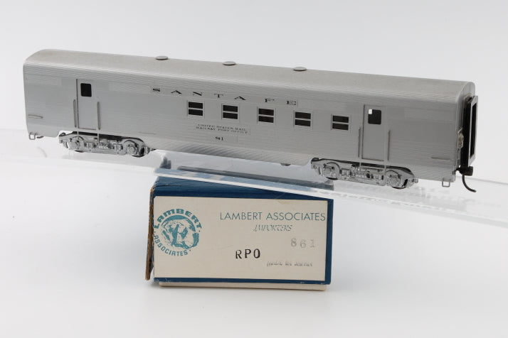 Lambert Associates, HO scale, Brass, Santa Fe RPO #81, body mounted Kadee couplers, metal wheels, Original box, pre-owned,&nbsp;861,
