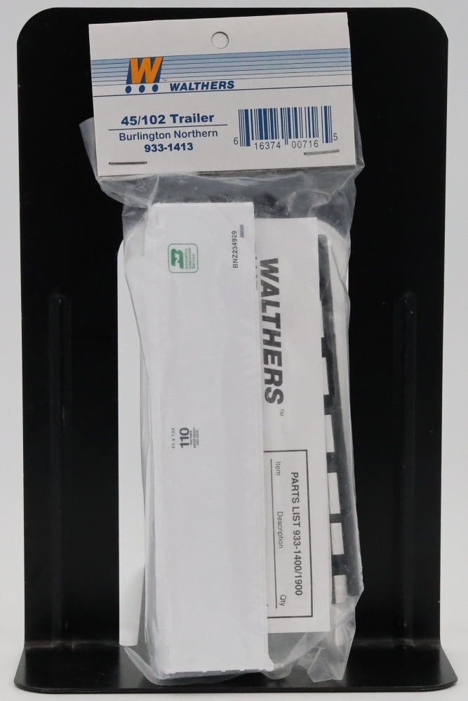 Walthers, HO scale, 45/102 Trailer, Burlington Northern (BN), Factory sealed, 933-1413