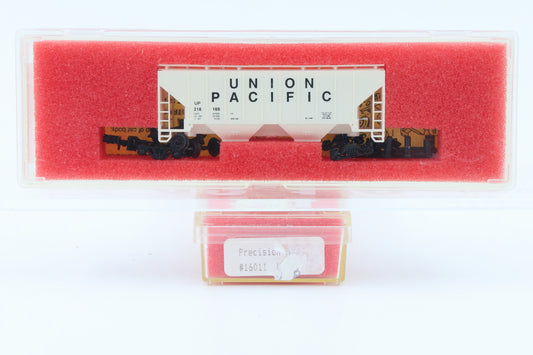 Precision Masters, N scale, Union Pacific (UP) 2 Bay Covered Hopper (trucks need assembly), rapido style couplers, 218169, 16011