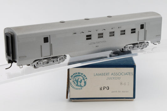 Lambert Associates, HO scale, Brass, Santa Fe RPO #81, body mounted Kadee couplers, metal wheels, Original box, pre-owned,&nbsp;861,
