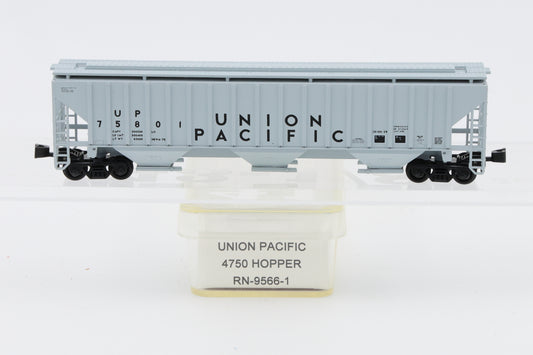 Red Caboose, N scale, Union Pacific (UP) 4750 3 Bay Covered Hopper, 75801, RN-9566-1, Union Pacific Historical Society 2002 convention car