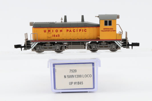 Life Like N scale Union Pacific (UP) SW9/1200 1845, powered, DC, 7520, NIB, Rapido style couplers