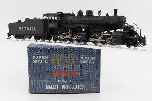 United Scale Model HO scale Brass HHM&T RR(Freelanced road, Custom painted?) Sierra RR 2-6-6-2, Mallet Articulated, DC Loco.&nbsp; Original box