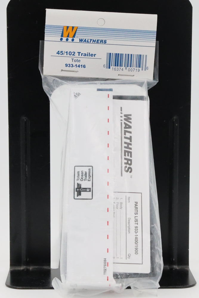 Walthers, HO scale, 45/102 Trailer, Tote, Factory sealed, 933-1416