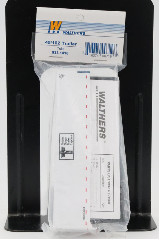 Walthers, HO scale, 45/102 Trailer, Tote, Factory sealed, 933-1416