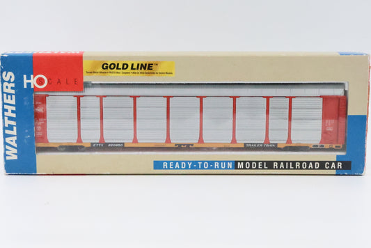 Walthers Gold Line, HO scale, Thrall 89' Tri-Level Auto Carrier, Frisco 820850, 932-4871, pre-owned