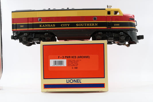 Lionel O scale F3 A-A set Kansas City Southern, 1- powered loco, 1 non powered loco, Lionel 6-14502