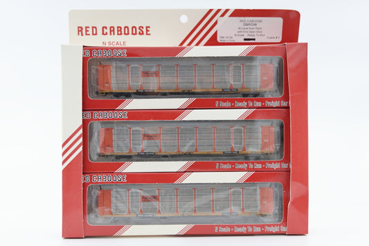 Red Caboose N scale DRGW-Denver Rio Grande Western Bi-Level Auto Carrier with closed ends, 3 pack-#2, RM-19158