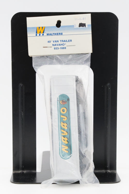 Walthers, HO scale, 40' Van Trailer, Navajo, Factory sealed, 933-1669