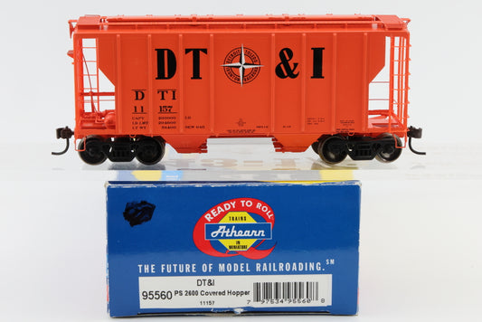 Athearn Ready to Run, Detroit, Toledo, and Ironton PS 2600 2 Bay Covered Hopper (DT&amp;I) 40' steel Ice Refrigerator Car, 11157, 95560
