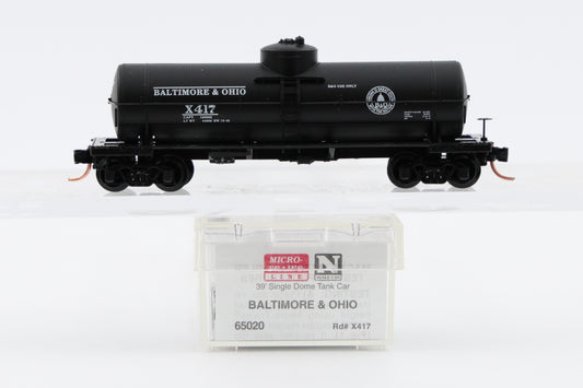 Micro Trains Line Baltimore & Ohio 39' Single Dome Tank Car #X417 65020