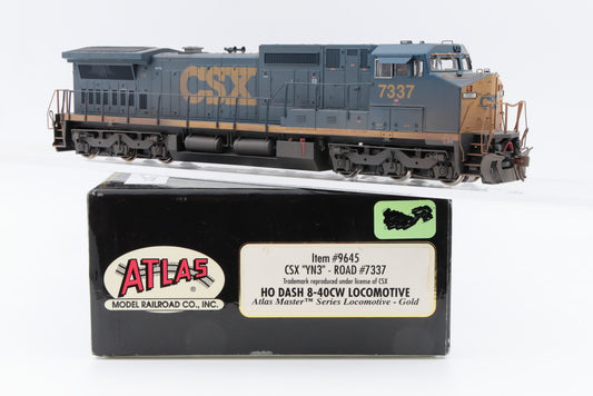 Atlas Master Series-Gold HO scale CSX Dash 8-40CW 7337, "YN3", DCC with Sound, Former Conrail loco, #9645, Weathered, Pre-owned, used