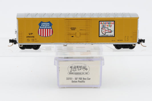 Atlas N scale Union Pacific (UP) 50ft FGE Single Door, Box car, Micro-Trains couplers, 490598, 33751