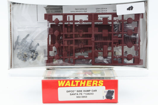 Walthers, HO Scale, Santa Fe (ATSF) Difco Side Dump Car kit, 186243&nbsp; 932-5953