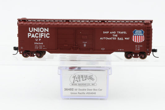 Atlas N scale Union Pacific (UP) 50ft Double Door, Box car, Micro Trains style couplers, 554040, 36402