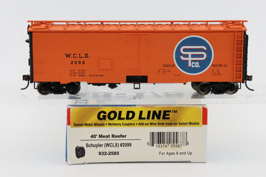 Walthers Gold LIne, HO scale, Schuyler (WCLX) 40' Meat Reefer, 2099 932-2585