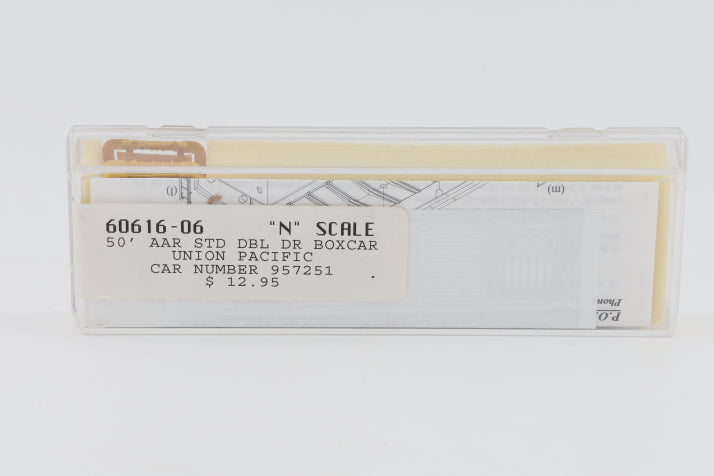 Intermountain N scale Union Pacific (UP) 50' AAR Standard Double Door Boxcar kit, 957251 60616-06, preowned, new in box