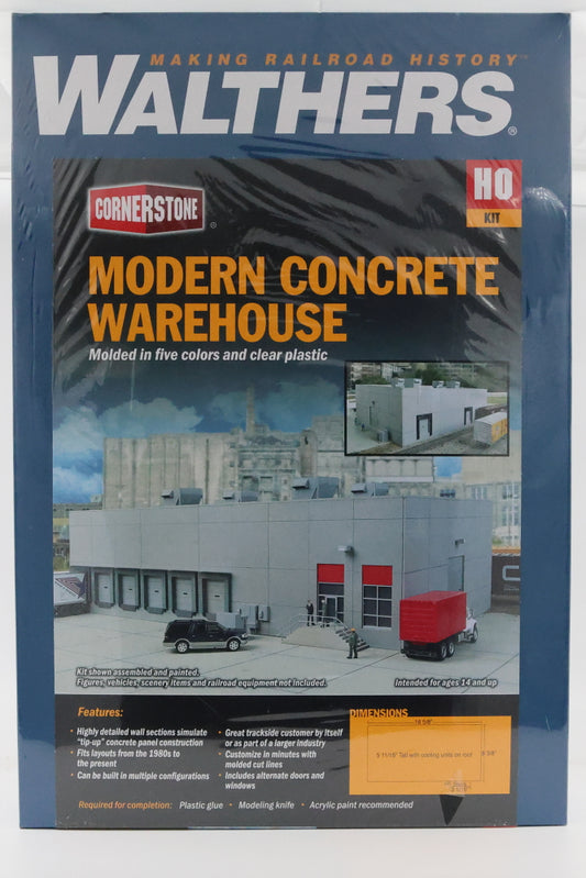 Walthers Cornerstone Series, HO scale, Modern Concrete Warehouse Factory sealed, 933-4067