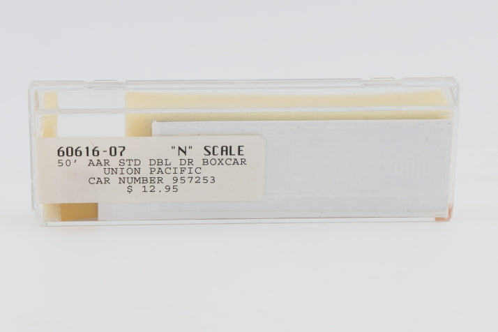 Intermountain N scale Union Pacific (UP) 50' AAR Standard Double Door Boxcar kit, 957253 60616-07, preowned, new in box